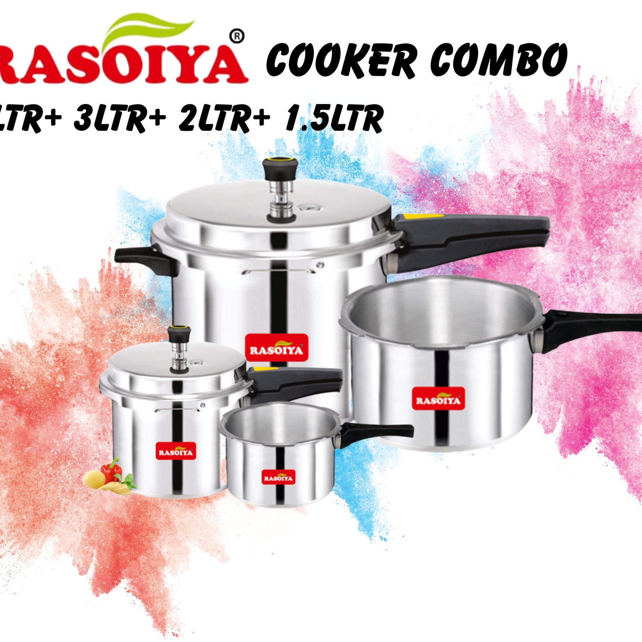 RASOIYA  5LTR +3LTR+2LTR+1.5LTR COOKER COMBO PACK