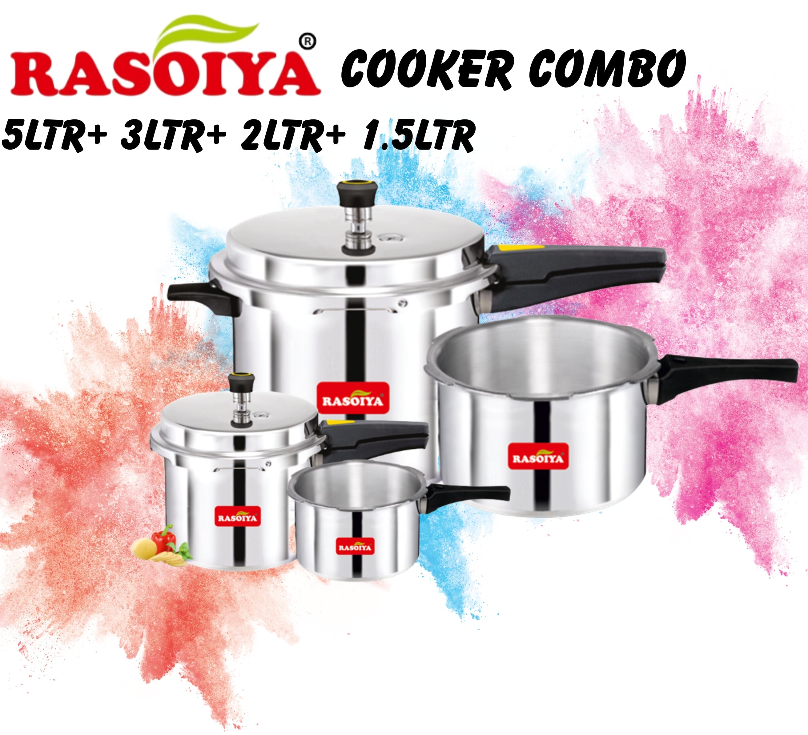 RASOIYA  5LTR +3LTR+2LTR+1.5LTR COOKER COMBO PACK