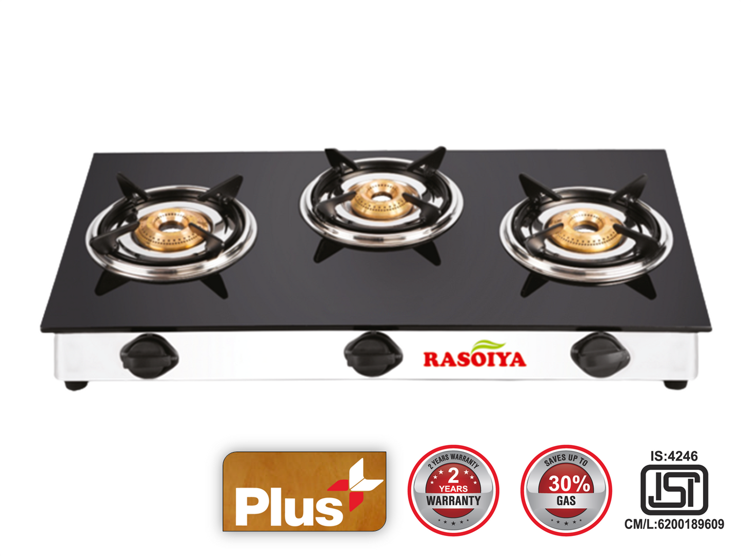 Rasoiya Plus Size Glass Top Gas Stoves