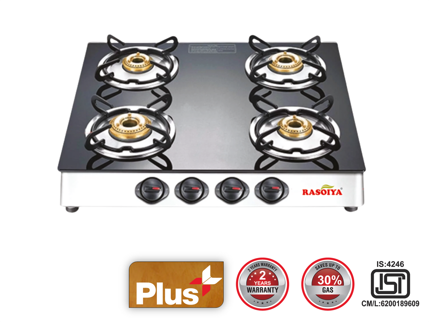 Rasoiya Plus Size Glass Top Gas Stoves