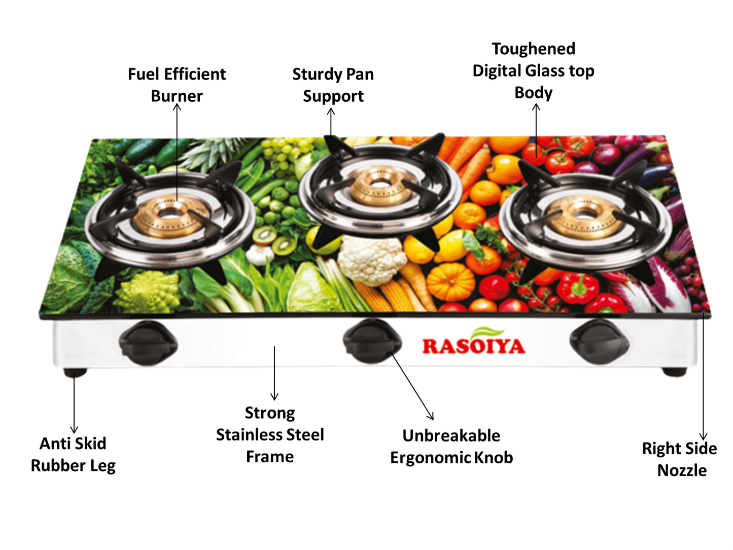 Rasoiya digital Glass Top Gas Stove